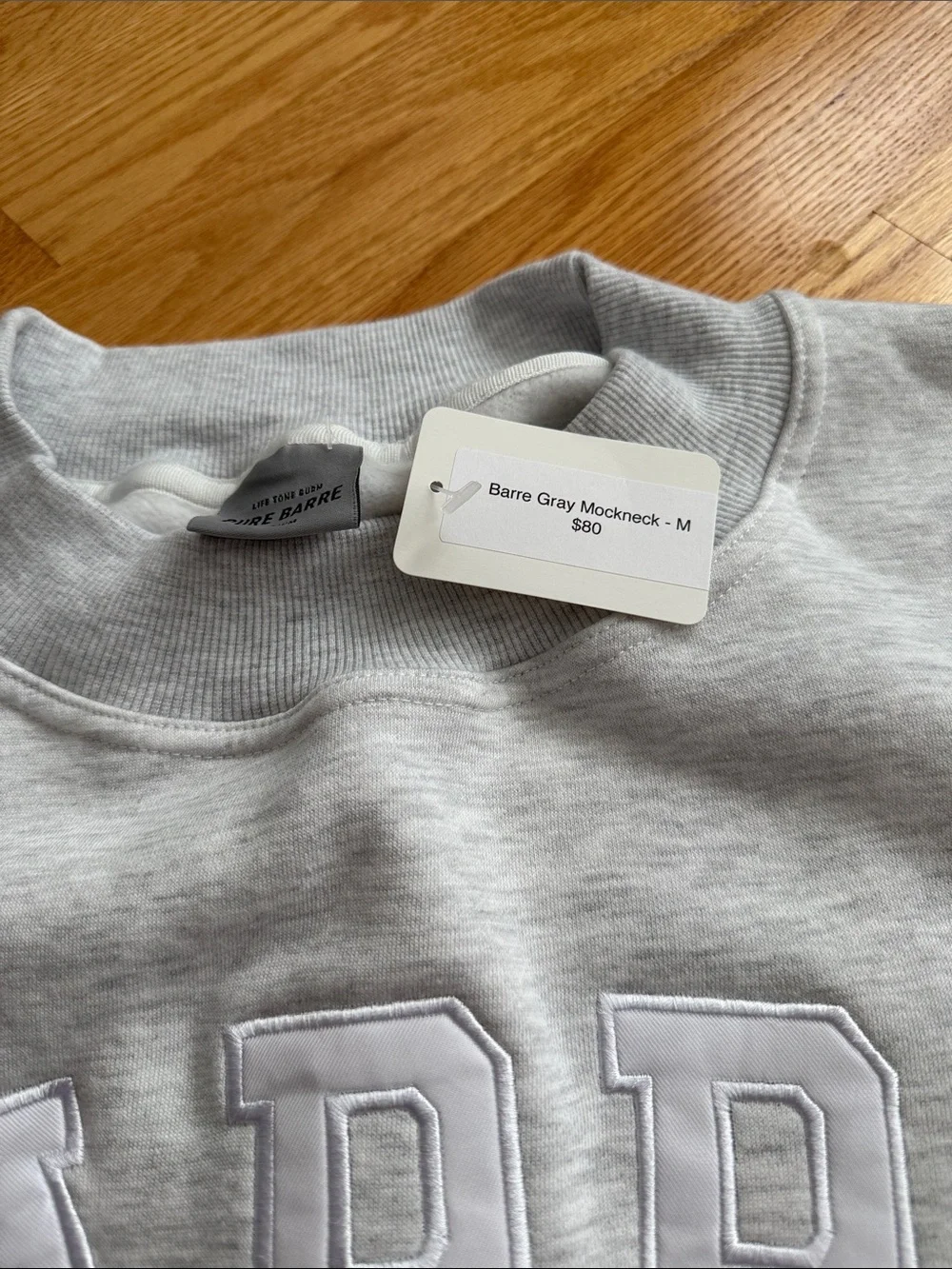 Pure Barre Light Gray 'BARRE' Crewneck Sweatshirt